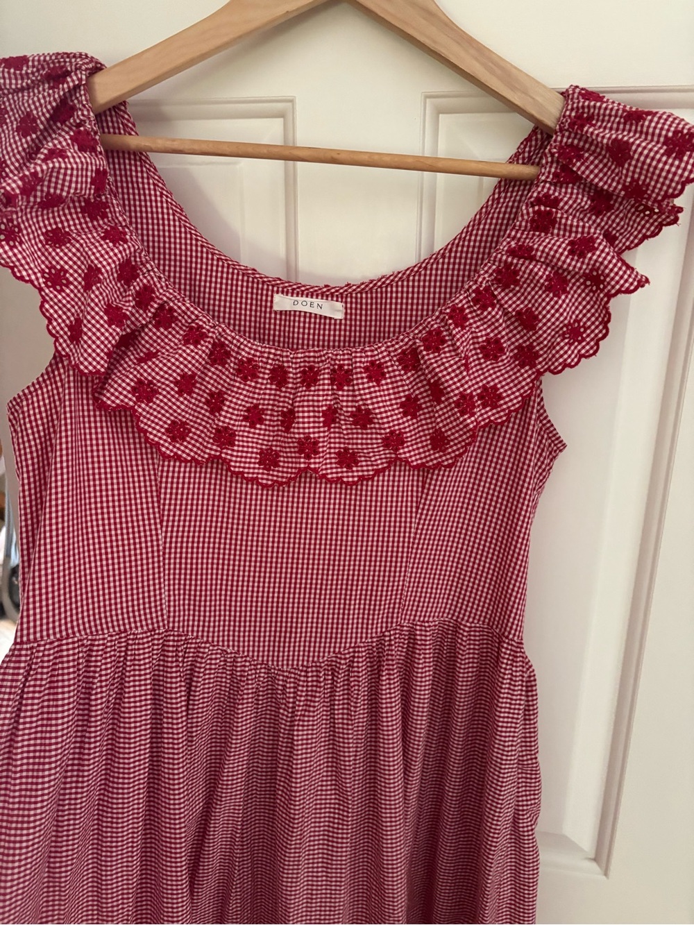 DOEN Red Gingham Ruffle Dress - Picture 4 of 6